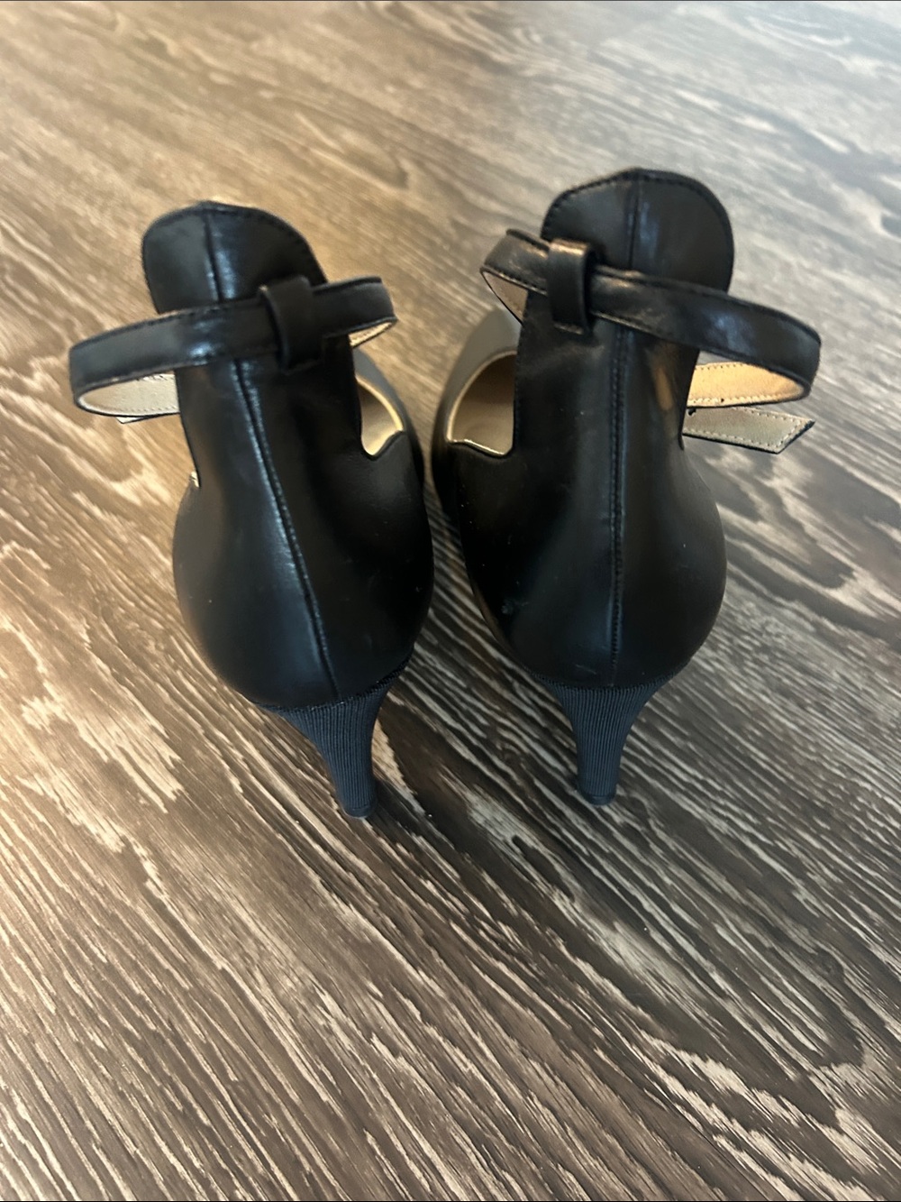 ANTONIA SAINT New York Pointed-Toe Black Ankle-Strap Heels size 7.5M - Picture 4 of 7